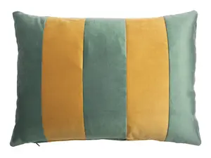 The Striped Pillow - Seafoam Mustard