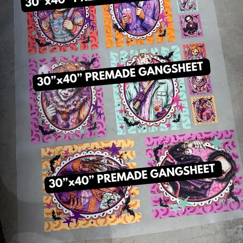 Preppy horror PREMADE 30"X40”GANGSHEET, DTF, DTF TRANSFERS,f