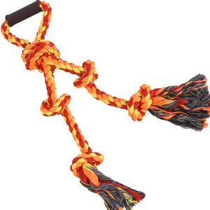 Large  Rope Toys for Aggressive Chewers Pitbull Tug of War Interactive Heavy Duty Outdoor Medium Large Breed XL   Rope  Durable  Tug Toys Tough Pull Rope with Handle