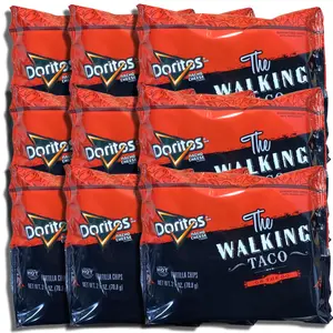 Doritos The Walking Taco Nacho Cheese Chips - Crunchy Bold Flavor 2.5 Ounce 9 Pack, Snack Time Snacks