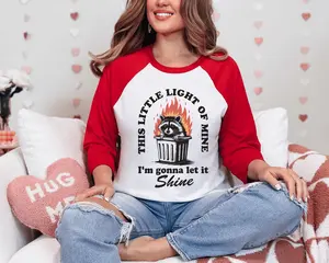 This Little Light of Mine I'm Gonna Let it Shine Shirt, Raccoon Sarcastic Unisex Tshirt, Funny Trash Panda Shirt, Long Sleeve or Short Sleeve
