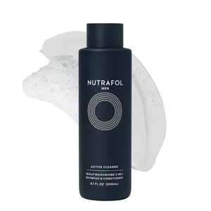 Nutrafol Men Shampoo & Conditioner 2-in-1, Cleanses, Hydrates, Unclogs Pores, Improves Hair Strength and Visible Hair Volume, Physician-formulated for Thinning Hair, Color Safe, Formulated without Sulfates