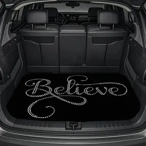 Durable car trunk mat "Believe" printed trunk mat Car interior Car decoration Universal all-weather car trunk mat, suitable for most car models Christmas gift