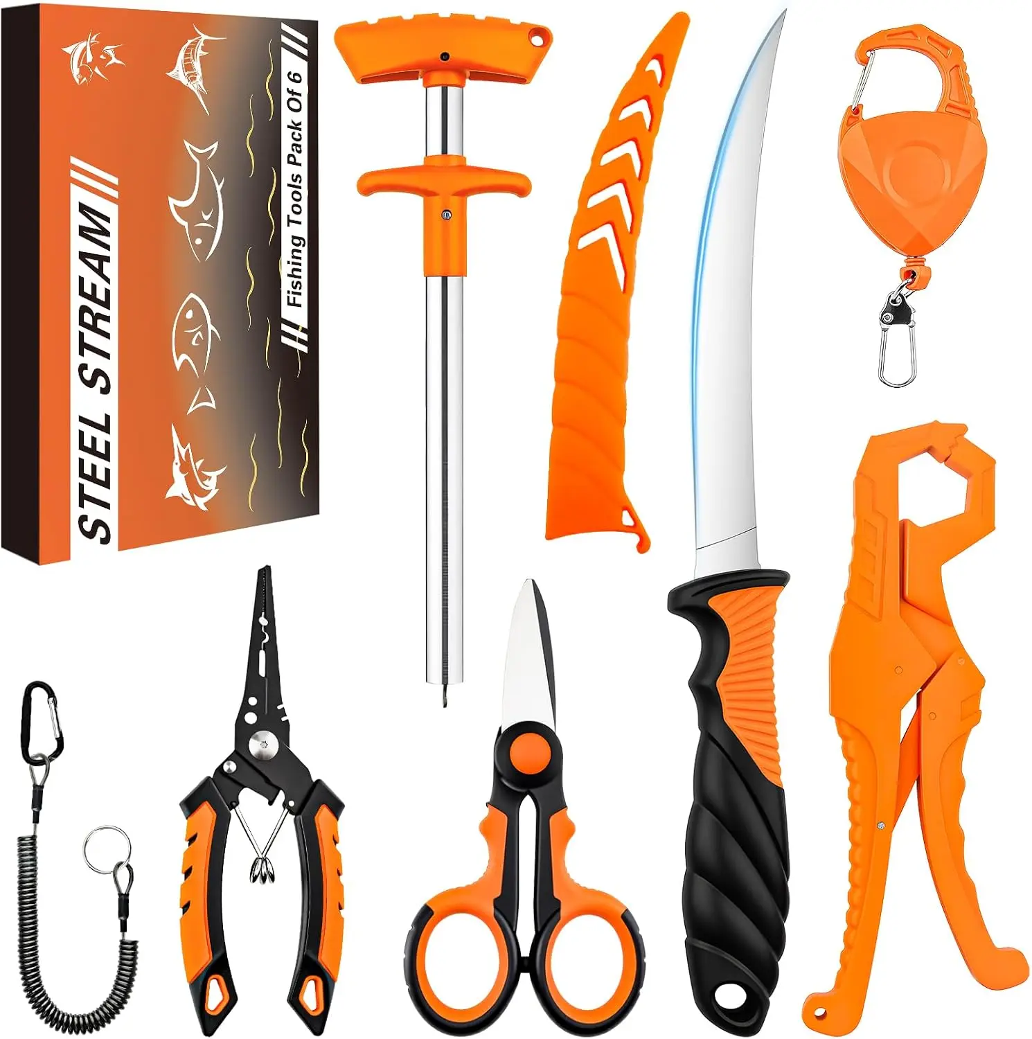Fishing Tools Kit 6PC | Stainless Steel Pliers, Knife & Gripper | Fishing Essentials Fishing Tools Kit 6PC | Stainless Steel Pliers, Knife & Gripper | Fishing Essentials