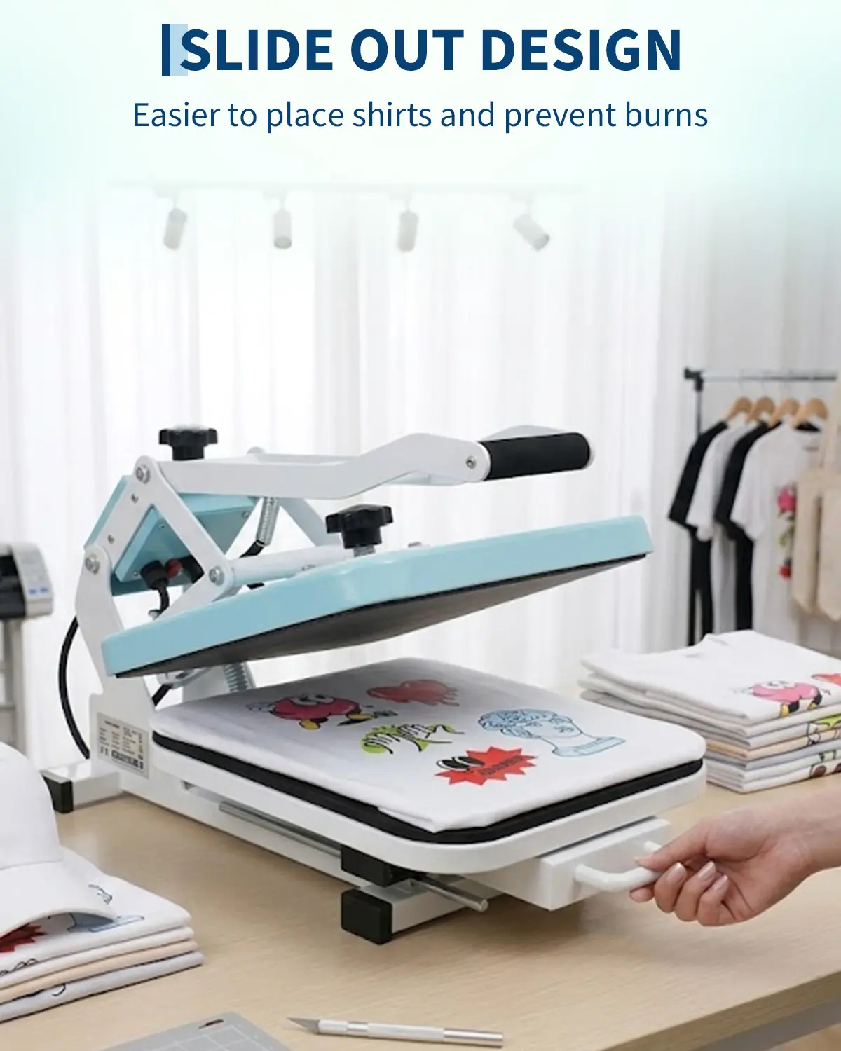 Garvee Eat Press 15x15, High Pressure Heat Press Machine for t Shirts, Slide Out Professional Heat Press for Sublimation, Vinyl, Industrial Digital Heat Transfer Machine for t-Shirt