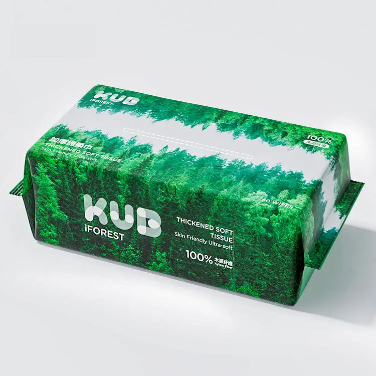KUB Thickened Disposable Face Towel Soft Tissue Ultra Soft Durable Natural Biodegradable Pack 60 Sheets Eco-Friendly Toilet Napkin Wipes