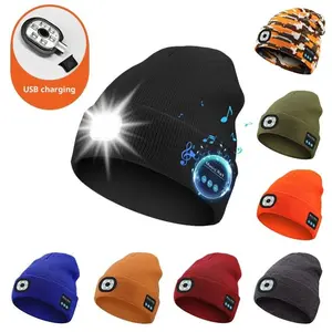 LED Beanie Hat with 6 LED Lights – Knitted Cap for Party, Performance & Outdoor Activities
