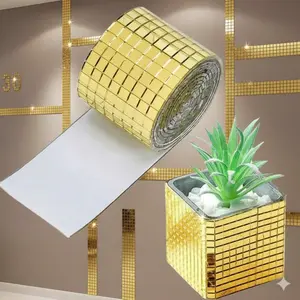 Self-Adhesive Glitter Decals: Multi-Size DIY Wall Stickers for Home Makeover, Tile Backsplash & Disco Decor. Metallic Mirror Finish, Waterproof, Easy to Clean, Quick Installation, Damage-Free Removable.