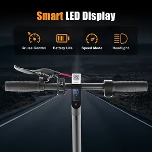 E-Scooter with 8.5 Inch Solid Tires 350W Peak Power 36V 10Ah Battery 17mph Fast Charging 3h Charge Max Range about 20 miles