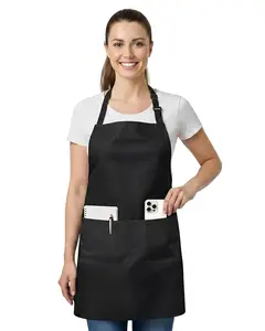Utopia Kitchen Adjustable Bib Apron With Pockets, Water Resistant Cooking Apron for Men and Women