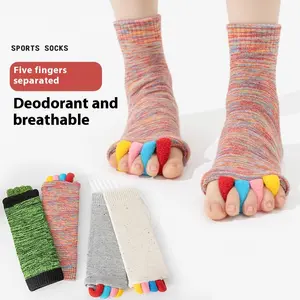 Toe-separated sports socks color five-toe sports yoga split-toe socks women's open-toe socks corrective thumb valgus five-finger socks