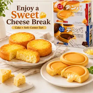 Cheese Crust Broiled Cake & Cheese Soft Heart Tarts Gift Set – Caramelized Cheesy Sponge Cake + Crumbly Tarts with Gooey Cheese Center, Individually Wrapped Dessert Duo for Afternoon Tea, Office, Party & On-the-Go