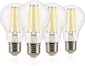 Dusk to Dawn Outdoor Sensor A19 LED Light Bulb, 5000K Daylight, 7W (60W Eqv.), 800LM,  Filament E26 Base,Auto On/Off Photocell Automatic for Energy-Efficient Outdoor Lighting, 4 Pack