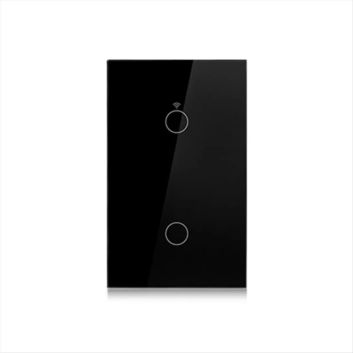 Tuya US Plug WiFi Smart Wall Switch 2 Gang No Neutral Wire Touch Sensor LED Light Switches Smart Home Alexa Google Black