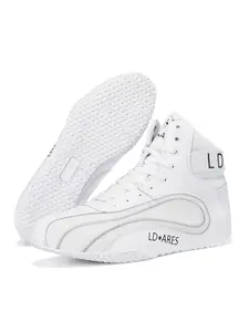 Men's Boxing Training Shoes, Non-slip Grip Tread Professional Wrestling Shoes, Tear-resistant Upper & Ankle Lock Sports Shoes for Pro Wrestlers