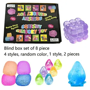 8-Piece Stress Relief Squeeze Toy Set, Creative Venting Slow Rebound Squeezies Squishies, Relaxing Fun Gift for Kids & Adults, Anxiety Relief Products