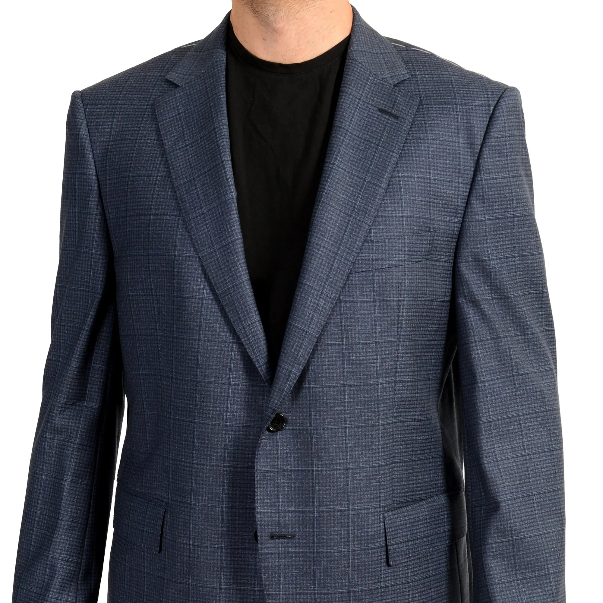 Hugo Boss Men's Plaid Regular Fit 100% Wool Blazer US 46R IT 56R