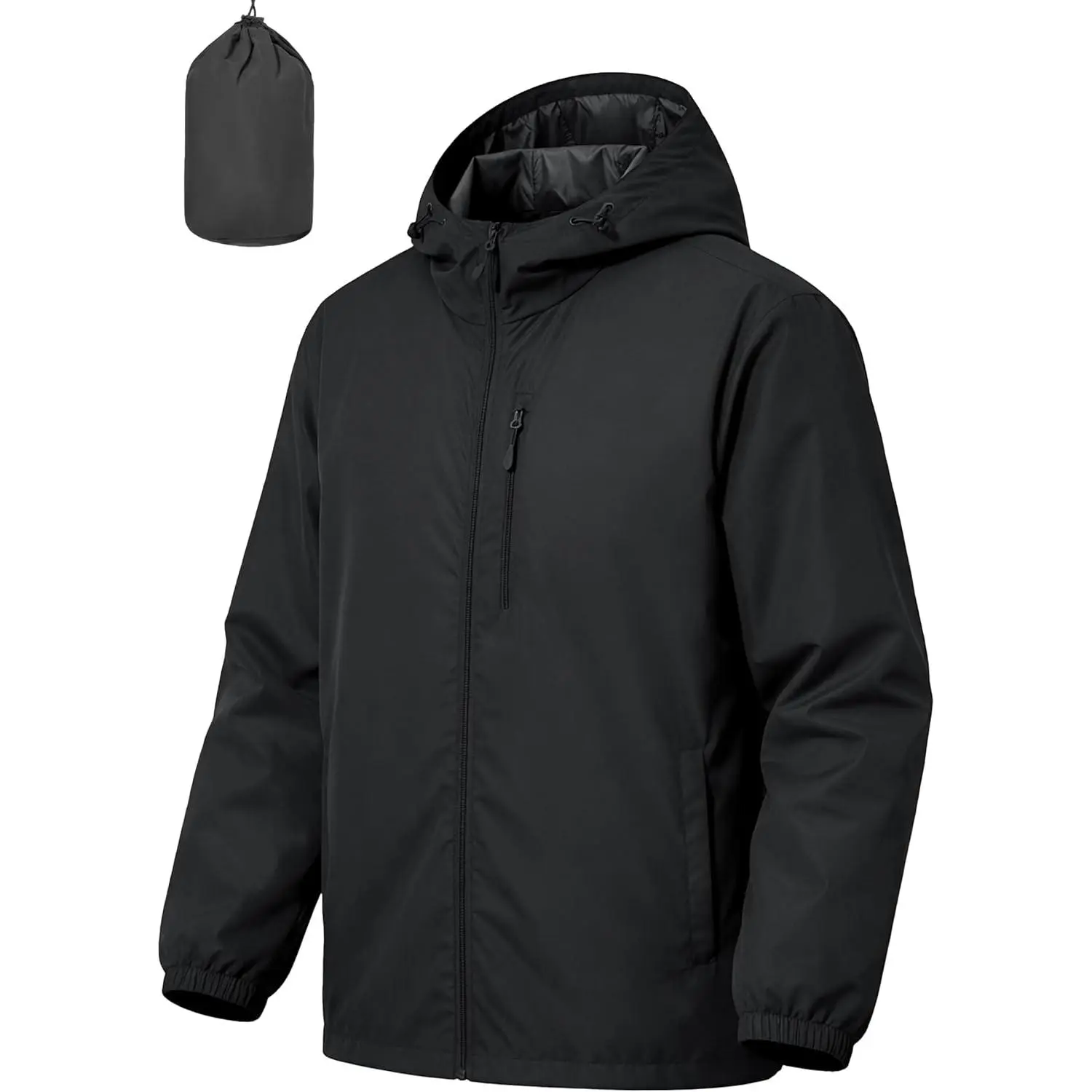 Men's Adjustable Male Biking Jacket - Waterproof, Windproof, Lightweight, Packable Hooded All-Seasons Outerwear for Cycling, Running, Hiking (4XL)