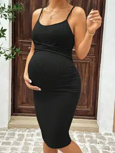 Maternity Racerback Dress | Solid Color, Casual Comfort for Daily Wear