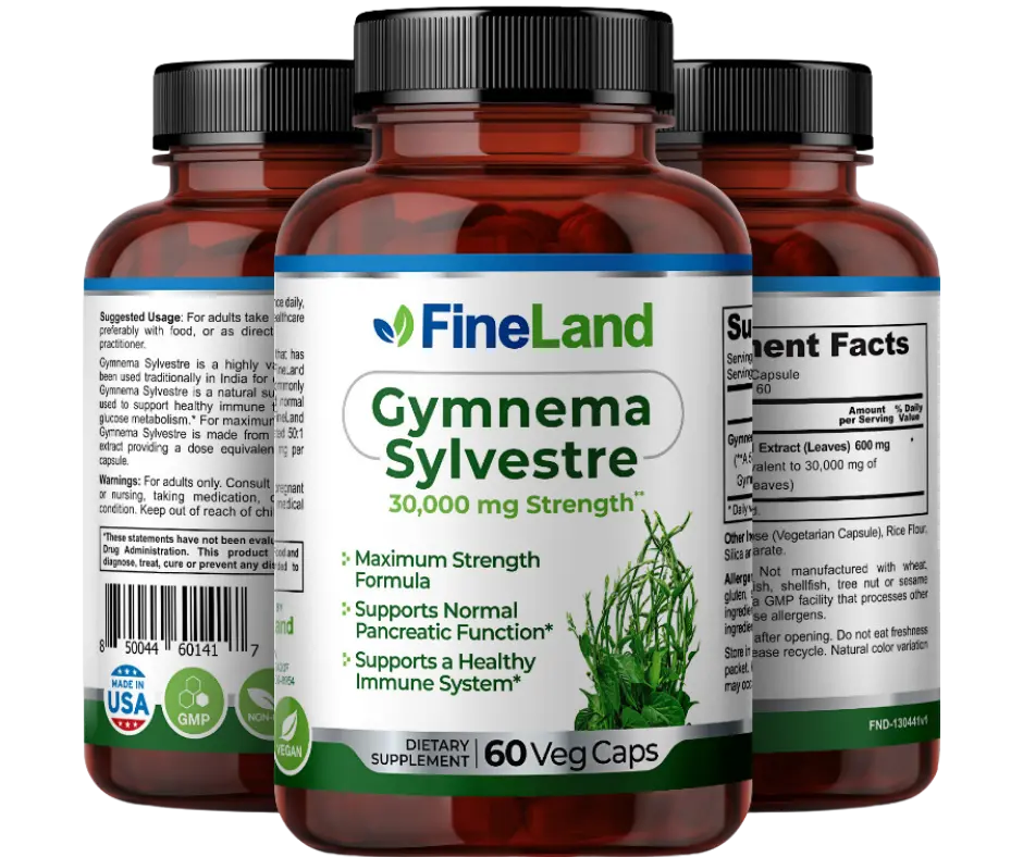 FineLand Gymnema Sylvestre Maximum Strength Formula, Supports Normal Pancreatic Function, Supports a Healthy Immune System