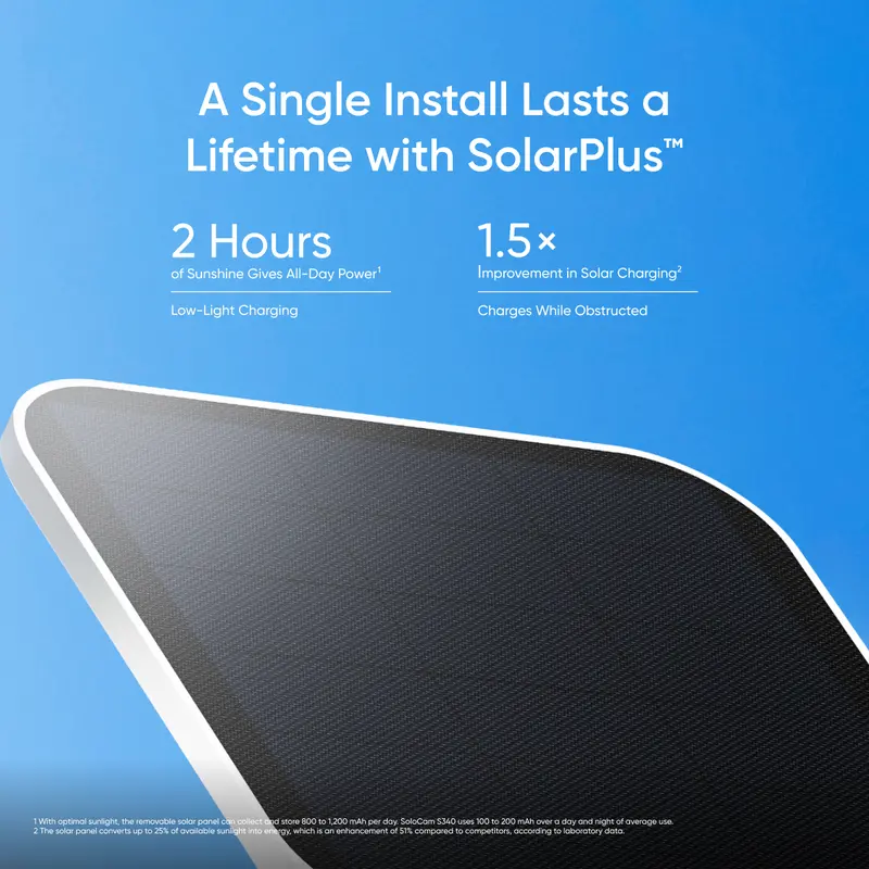 [Exclusive Bundle] eufy SoloCam S340, 360° Pan & Tilt Solar Security Camera 2.4 GHz Wi-Fi No Monthly Fee HomeBase S380 Compatible - Ai Auto Lock And Tracking