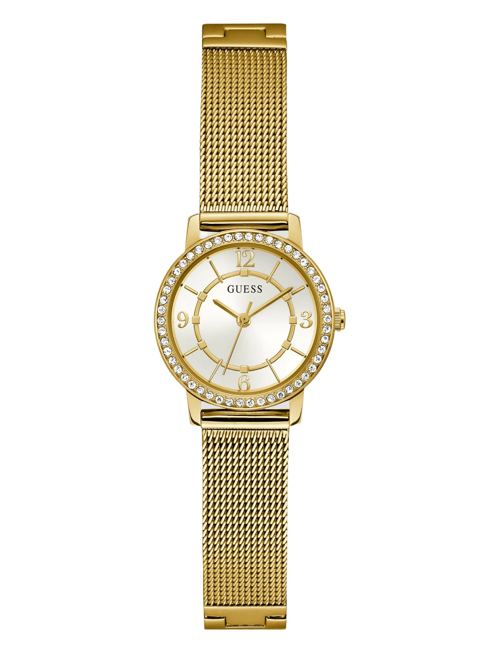 GUESS Female Gold-Tone Mesh Analog Watch