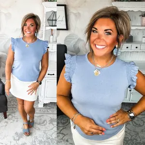 Keep Your Head Up Knit Top - Blue