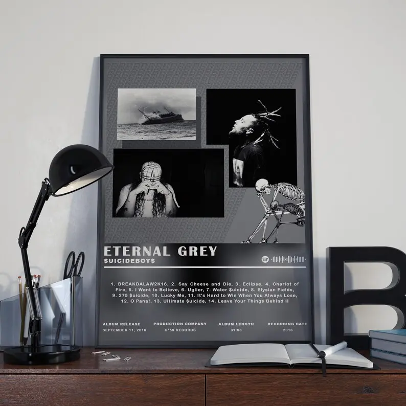 Suicideboys Poster Print, Suicideboys Eternal Grey Album Poster, Music Poster,Album Cover Poster,Wall Decor,Music Gift,Room Decor l Home Decoration Poster