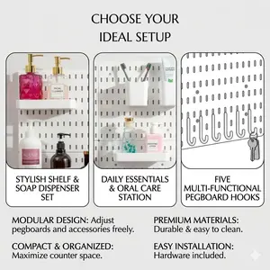 🛠️ The Ultimate Dorm Room Hack! ✨ Damage-Free Pegboard Wall Mounted Organizer | Customizable Modular Shelf for Desk & Room Decor