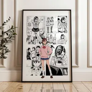 Dandadan Momo Ayase Poster Curated Manga Panels Digital Wall Art Anime Print for Bedroom Living Room Decor