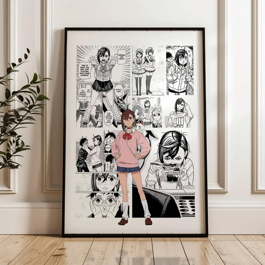 Dandadan Momo Ayase Poster Curated Manga Panels Digital Wall Art Anime Print for Bedroom Living Room Decor