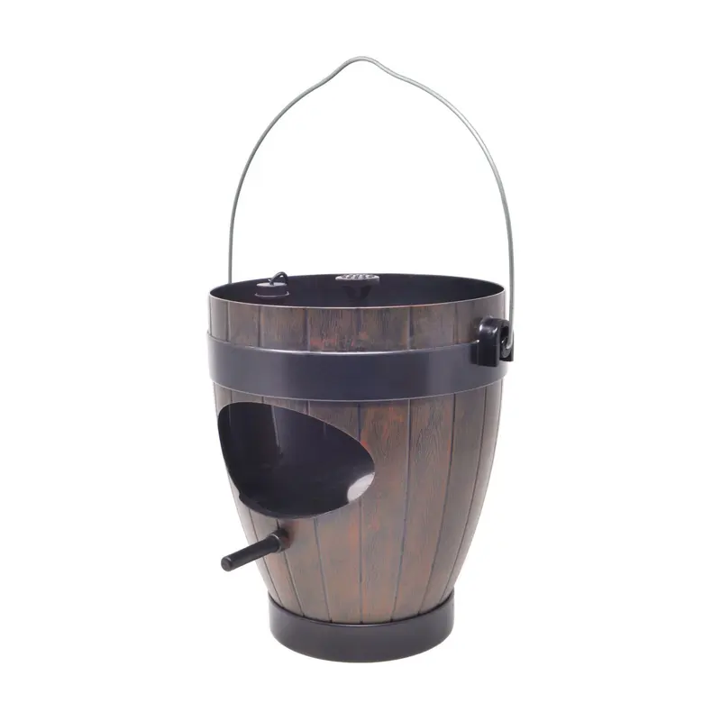 Bernini Rustic Barrel Bird Feeder and Fountain