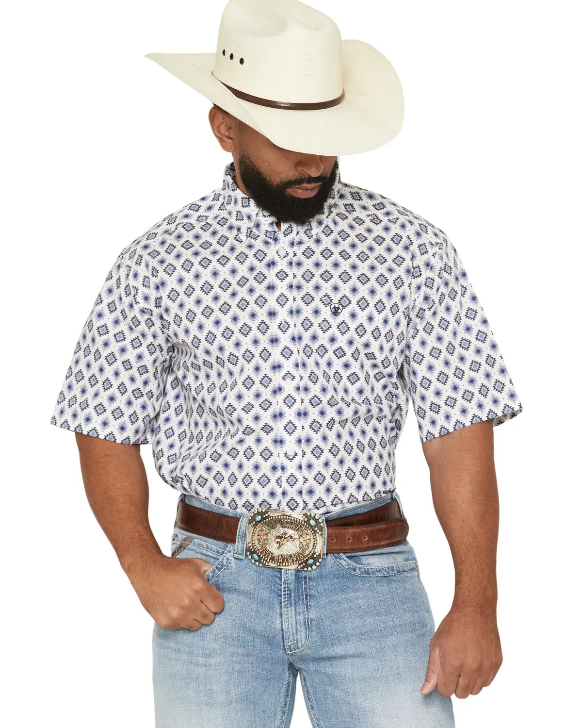 Ariat Men's Men'S Baxter Southwestern Print Short Sleeve Button-Down - 10073527