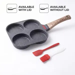 Nora Nonstick Egg Pan | Perfect for Breakfast, Burgers | Gas & Induction Ready Multifunction Non-Stick Egg Frying Pan Cookware