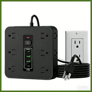 16-in-1 Power Strip with Switch & Surge Protection, Multifunctional Power Strip with 12AC Outlets & 2 USB & 2 Type-C, USB Ports Socket for Office, Home and Travel, Wall Outlet Extender,Power Socket Expander mothersdaygift  SummerVibes