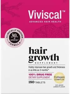 Viviscal Hair Growth Supplements for Women 180 Tablets with Biotin & Collagen for Thicker Fuller Hair 3-Month Supply AminoMar Complex & Collagen Beauty
