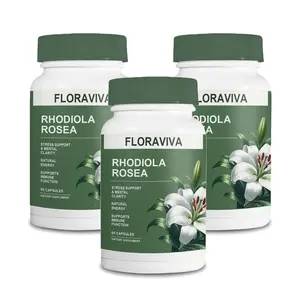 3Bottles Floraviva Rhodiola Rosea Capsules 500mg - Natural Adaptogen Supplement for Stress Support, Mental Focus & Energy - Non-GMO (60 Capsules)