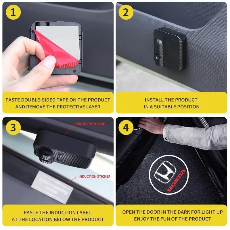 2Pcs LED Car Door Welcome Light HD Projector Lamp for Toyota GMC Jeep And More Car Accessories