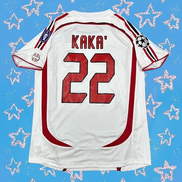 0607 Away Retro White No.22 Kaka Short Sleeved Soccer Jersey