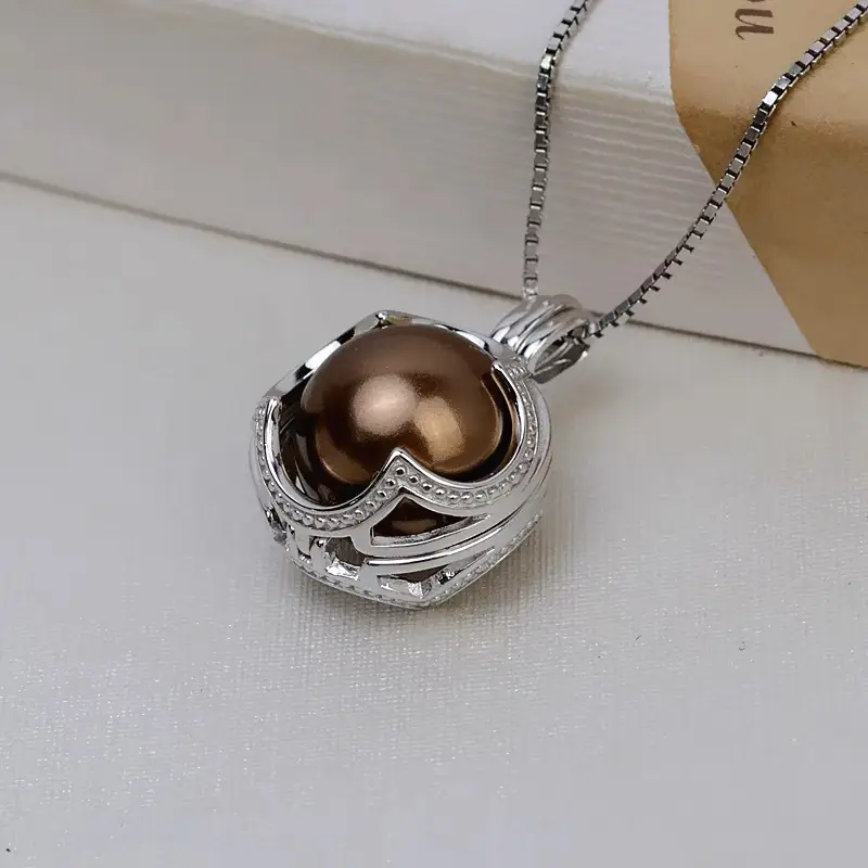 【P01】Dragon Series, S925 Dragon Eye Pearl Pendant Cage （Just cage no pearl)(12mm-13mm)