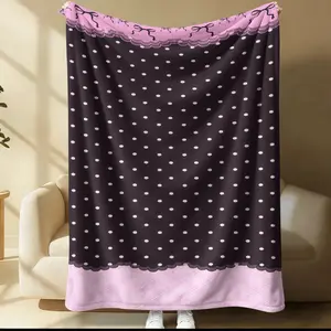 Polka Dot Pattern Blanket, a Soft, Warm And Lightweight Single-Sided Printed Plush Blanket, Suitable For Bed, Sofa, Car, Room Decoration