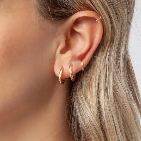 MIDEEO Women's 8-Piece Gold-Plated Stackable Earrings Hoops Set - 6mm/8mm/10mm/12mm 14K Hypoallergenic Lightweight Fashion Earring, Jewelry & Accessories for Women, Ideal Gifts