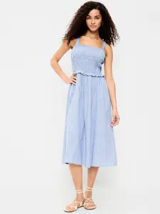 Old Navy Women's Fit & Flare Smocked-Bodice Midi Dress