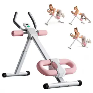 Adjustable Ab Trainer Machine with LCD Monitor, Foldable Ab Exercise Machine for abs, Arm, Leg, Buttocks Shaper, Core & Ab Trainer at Home Gym for Women, Workout Equipment, TikTokShopBlackFriday SpringStatements upper glute