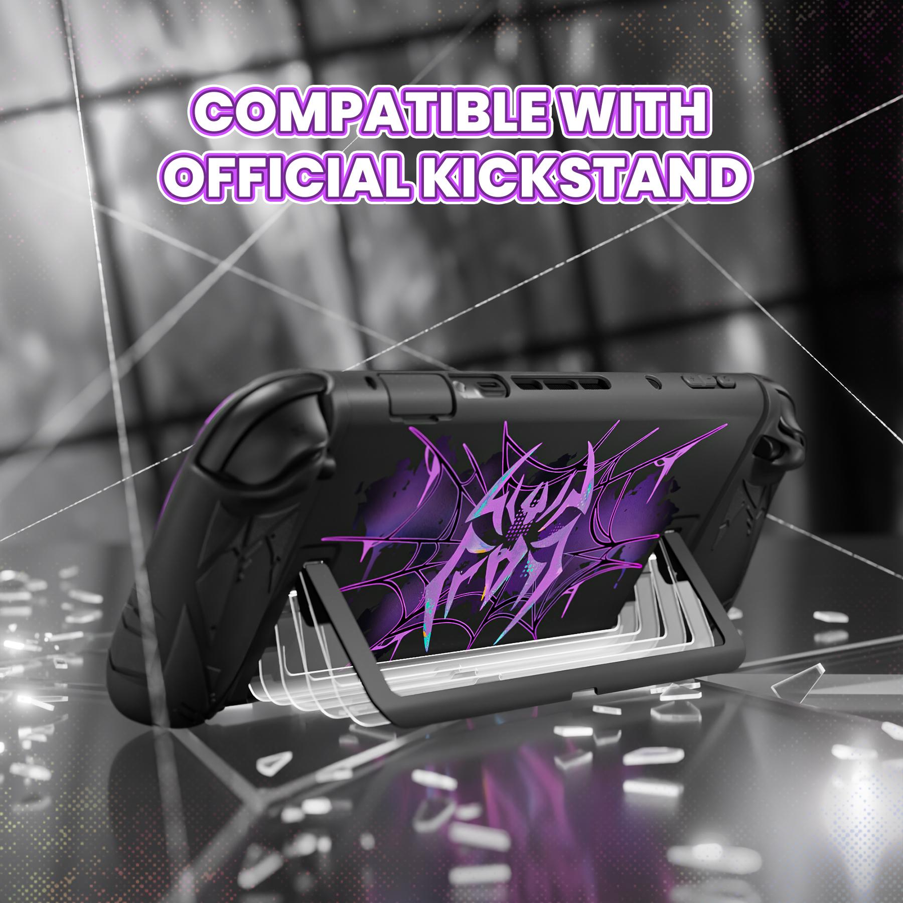 PlayVital [for Nintendo Switch 2(2025 version) ] Cyber Spider & Stellar Mecha Protective Case, Ergonomic Anti-slip Silicone Grip Covers, Dockable Hard Case Shell for Switch 2 with Joystick Cap - Black