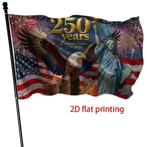 United States Of America 250 Years Flag 1776-2026 Eagle Patriotic Banner, Stars And Stripes Outdoor Flag for Yard Garden Porch, Independence Day Decor Gift