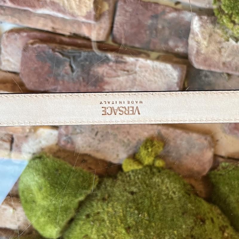 Pre-owned VERSACE Green Medusa Head Monochrome Belt 90/36(L)