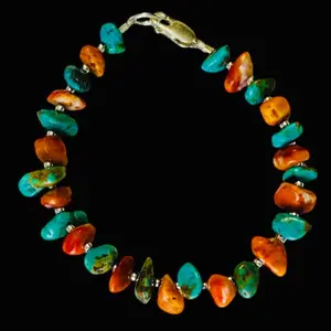 Arizona Turquoise & Baja Spiny Oyster Shell Bracelet for Women