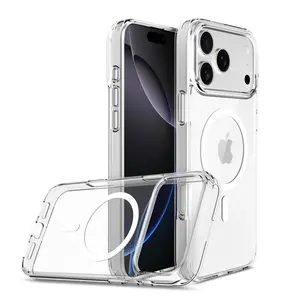 1PC Transparent MagSafe Phone Case for iPhone 17 Pro Max Case,iPhone 16 15 14 13 12 11 X XS Max Air, Military-Grade Shockproof Protection, Anti-Yellowing Clear Hybrid Magnetic Case