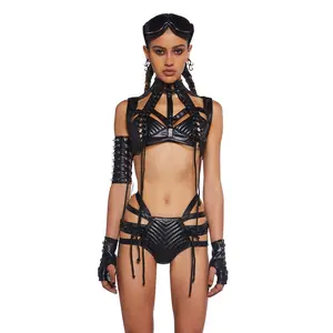 Rude Awakening Harness Bra Top - Black